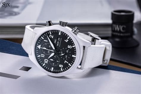 iwc white dial chronograph|iwc chronograph top gun.